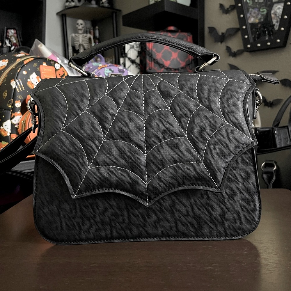 Spooky Black Spider Web Halloween Purse